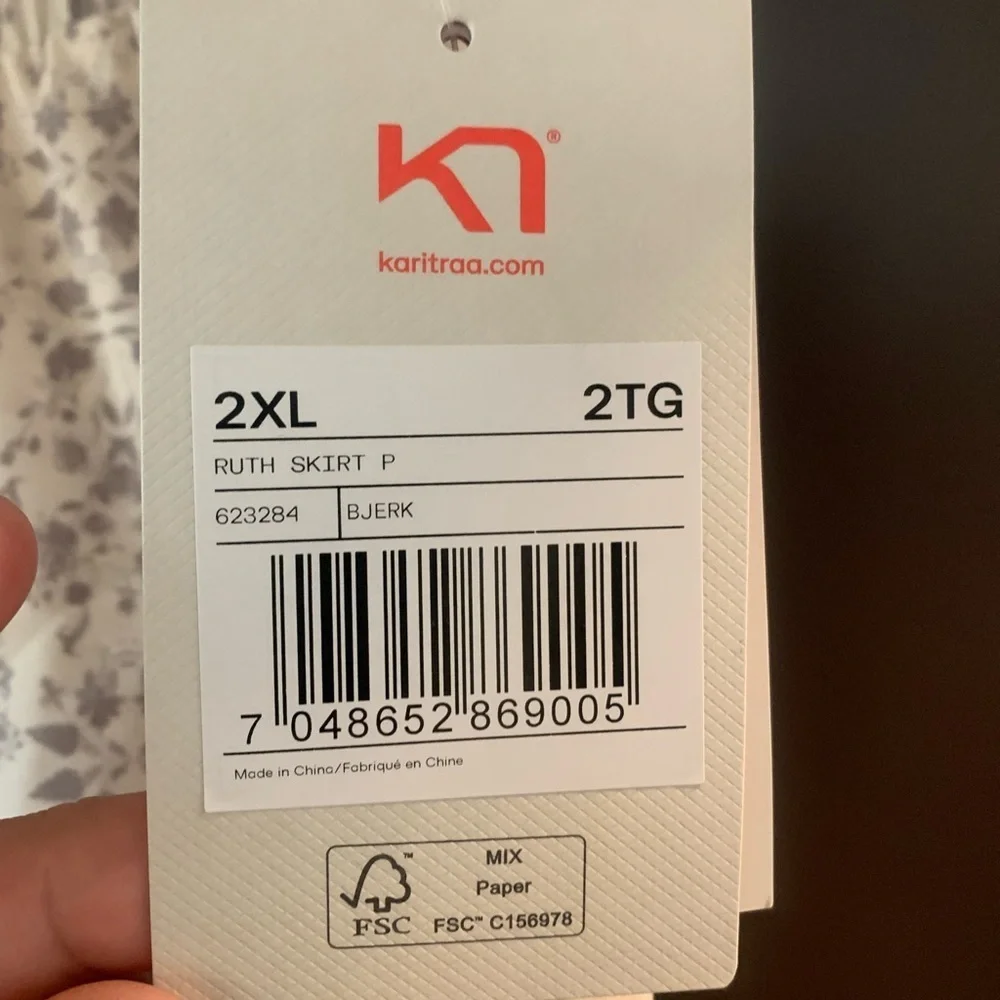 NWT Kari Traa Ruth Outdoor Skirt | Plus Size 2X | Bjerk White
